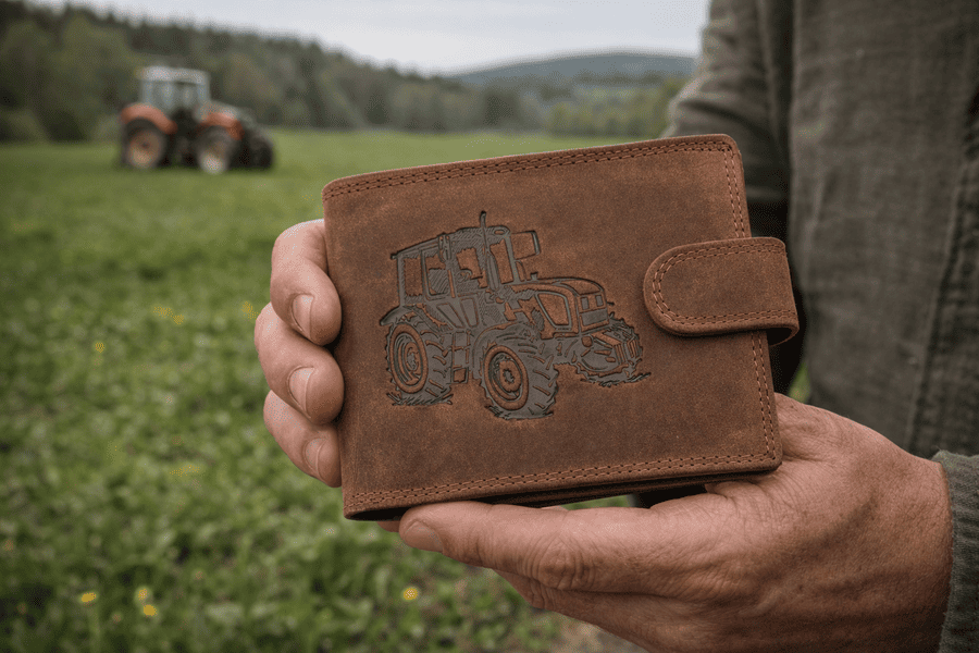 chlap drží peňaženku so zap. - Traktor mk